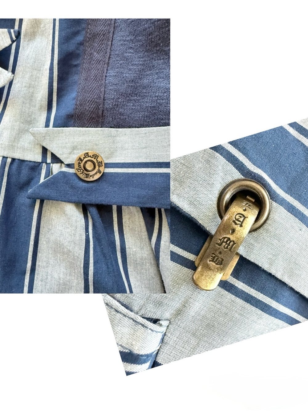 RARE L.A.M.B. Spring 2006 Suit Two-Tone Wide Blue Striped with Bows -12 - Picture 9 of 16